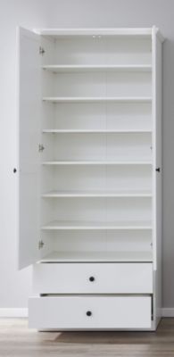Meuble chambre. Armoire mélaminé blanc. L - H - P : 81 / 196 / 41 cm.
