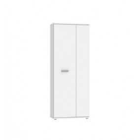 Meuble à chaussure blanc 2 portes 5 tablettes - CLASS