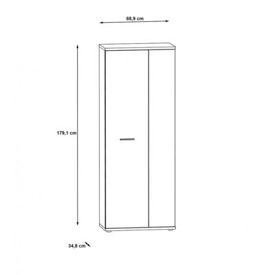 Meuble à chaussure blanc 2 portes 5 tablettes - CLASS