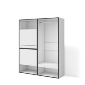 Meuble à chaussures 120x35x145cm vestiaire couleur blanc