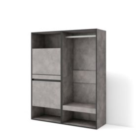Meuble à chaussures 120x35x145cm vestiaire couleur gris ciment