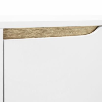 Meuble à chaussures 18 paires 3 portes HELSINKI scandinave blanc et bois