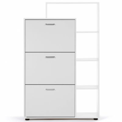 Meuble à chaussures 18 paires KLARK 3 portes avec étagère blanc