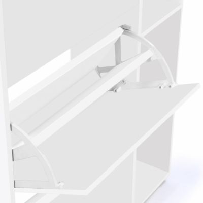 Meuble à chaussures 18 paires KLARK 3 portes avec étagère blanc