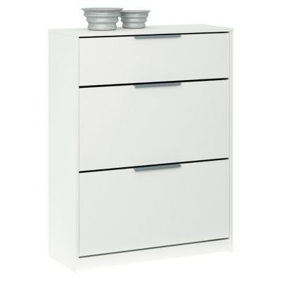 Banc de rangement chaussures blanc 10 niches 1 tiroir