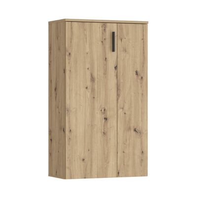 Meuble à chaussures 2 portes décor bois de chêne rustique - AMELIE