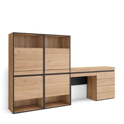 Meuble à chaussures 247x35x145cm commode buffet coiffeuse chêne