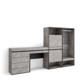 Meuble à chaussures 247x35x145cm vestiaire buffet coiffeuse ciment