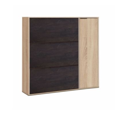 Meuble à chaussures 3 abattants et 1 porte 30 paires - L106 cm