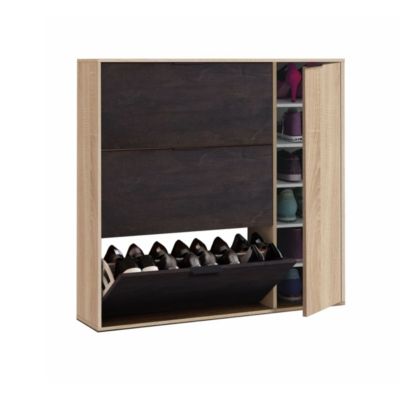 Meuble à chaussures 3 abattants et 1 porte 30 paires - L106 cm