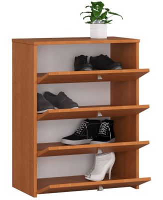 Meuble à chaussures AKORD RUBIN Aulne 66 cm 4 portes façade Aulne 4 étagères 66x36x85 cm