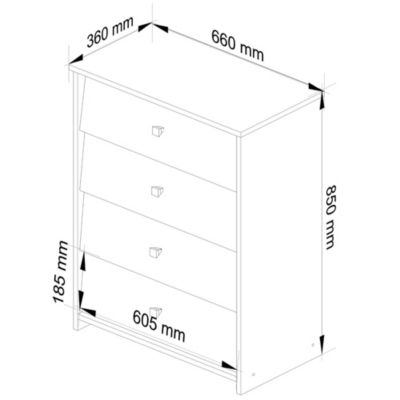 Meuble à chaussures AKORD RUBIN Blanc 66 cm 4 portes façade Blanche 4 étagères 66x36x85 cm