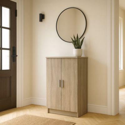 Meuble à Chaussures Ashobaa, étagère à Chaussures Peu Encombrante Armoire D Entree Polyvalente Espace De Rangement Made In Italy 73x15h110 Cm Blanc