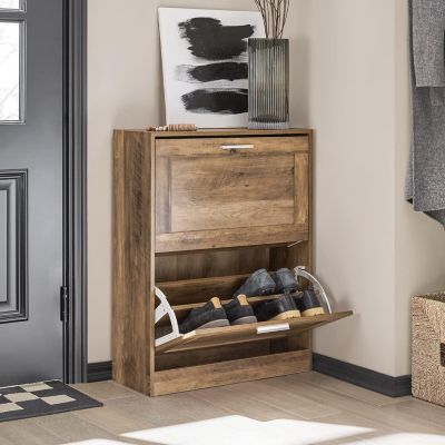 Meuble à Chaussures avec 2 Abattants pour Entrée Couloir, FSR137-F, SoBuy