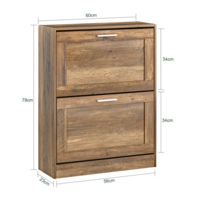 Meuble à Chaussures avec 2 Abattants pour Entrée Couloir, FSR137-F, SoBuy