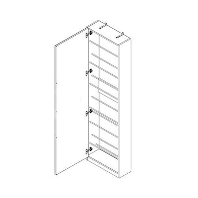 Meuble à chaussures blanc avec miroir pour 12 paires - DINO