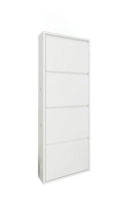 Meuble à chaussures Danastasi, Meuble à chaussures, Armoire d'entrée polyvalente, Rangement pour chaussures, 50x15h138 cm, Blanc