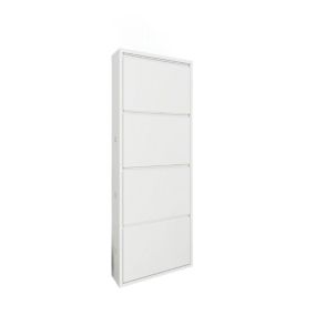 Meuble à chaussures Danastasi, Meuble à chaussures, Armoire d'entrée polyvalente, Rangement pour chaussures, 50x15h138 cm, Blanc