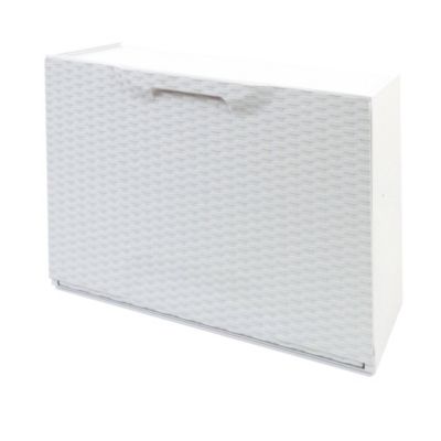 Meuble chaussures Darmitan, Meuble chaussures peu encombrante, Meuble à chaussures 1 porte, 51x17h40 cm, Blanc