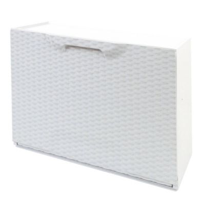 Meuble chaussures Darmitan, Meuble chaussures peu encombrante, Meuble à chaussures 1 porte, 51x17h40 cm, Blanc