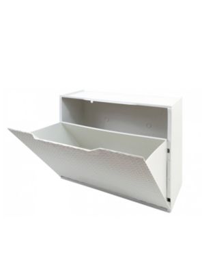 Meuble chaussures Darmitan, Meuble chaussures peu encombrante, Meuble à chaussures 1 porte, 51x17h40 cm, Blanc