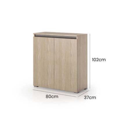 Meuble chaussures Dballarin, Meubles polyvalents, Meuble chaussures peu encombrante avec 2 portes, 80x37h102 cm, Olmo