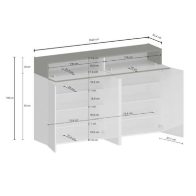 Meuble chaussures Dcandrev, meuble à chaussures peu encombrant à 6 portes, 154x38h100 cm, Blanc et Ardoise