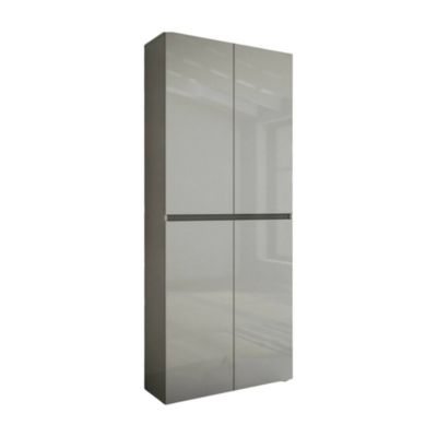 Meuble à chaussures Ddjimsit, Meuble à chaussures, Armoire d'entrée polyvalente, Rangement pour chaussures, 80x34h200 cm, Gris