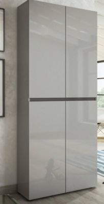 Meuble à chaussures Ddjimsit, Meuble à chaussures, Armoire d'entrée polyvalente, Rangement pour chaussures, 80x34h200 cm, Gris