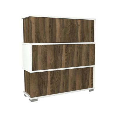Meuble à chaussures Dgallopp, Meuble à chaussures, Armoire polyvalente, Rangement pour chaussures, 90x30h93 cm, Blanc et Noyer