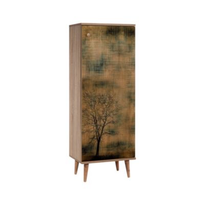 Meuble à chaussures Dnedelcear, Meuble à chaussures, Armoire d'entrée polyvalente, 50x38 h135 cm, Chêne et Jaune