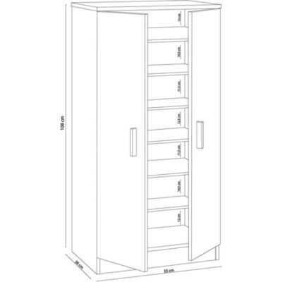 Meuble à chaussures Dpapett, Meuble chaussures peu encombrante, Armoire polyvalente avec 5 étagères, 55x36h108 cm, Blanc