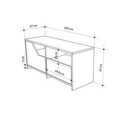 Meuble à chaussures Dpiccaret, Meuble à chaussures, Armoire d'entrée polyvalente, 105x37 h47 cm, Chêne et Blanc