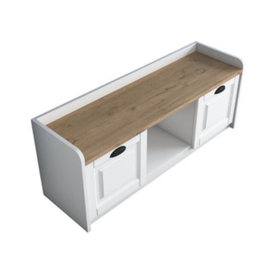 Meuble à chaussures Dpietrotagliaferr, Meuble à chaussures, Armoire d'entrée polyvalente, 120x40 h45 cm, Blanc et Noyer