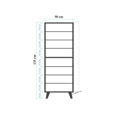 Meuble à chaussures Giadeite, Meuble à chaussures, Armoire d'entrée polyvalente, Rangement pour chaussures, 50x38h135 cm, Chêne