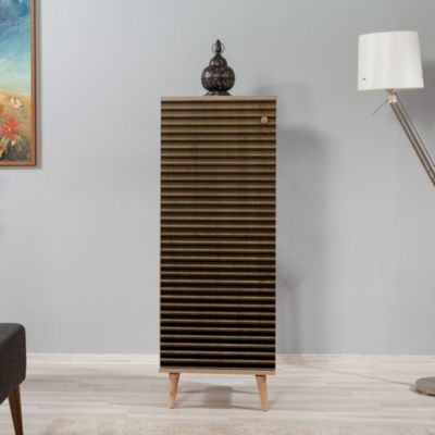 Meuble à chaussures Giadeite, Meuble à chaussures, Armoire d'entrée polyvalente, Rangement pour chaussures, 50x38h135 cm, Chêne
