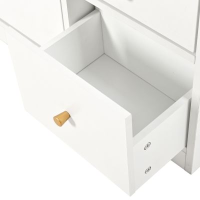 Meuble à Chaussures - Meuble d'entrée Basculant avec 3 Tiroirs et Banc - Meuble Pratique et Moderne - Blanc - 119x24x122 cm