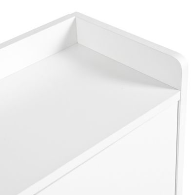 Meuble à Chaussures - Meuble d'entrée Basculant avec 3 Tiroirs et Banc - Meuble Pratique et Moderne - Blanc - 119x24x122 cm
