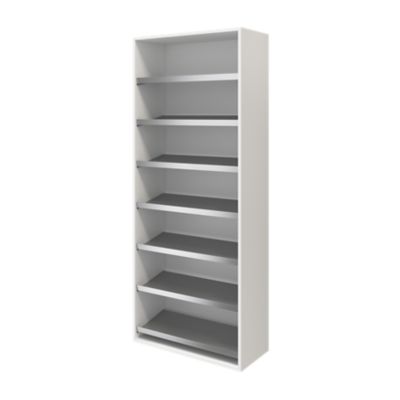 Meuble chaussures ouvert blanc 7 étagères GoodHome Atomia H. 187,5 x L. 75 x P. 35 cm