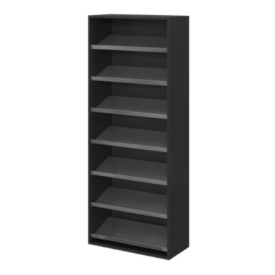 Meuble chaussures ouvert noir 7 étagères GoodHome Atomia Noveleties H. 187,5 x L. 75 x P. 35 cm