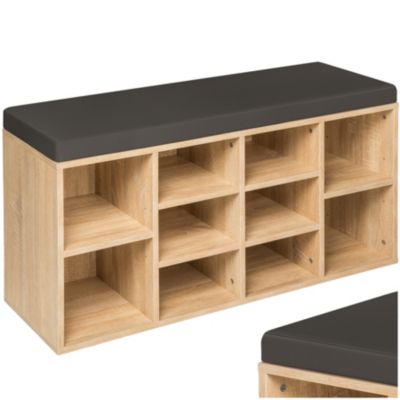 Meuble à chaussures pour 10 paires de chaussures gris foncé/marron chêne clair