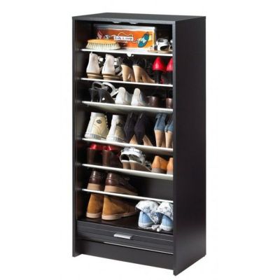 Meuble à chaussures SIMMOB New York noir 7 tablettes 21 paires