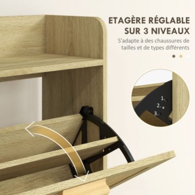 DIHRVTHC Armoire A Chaussures Meuble Rotin Meuble À Chaussures À Tiroirs Inclinés Meuble Colonne De Rangement Avec Porte Rotin Et Pieds En Bois Massif, Pour Salon, Cuisine, Chambre (Size : 30x100cm