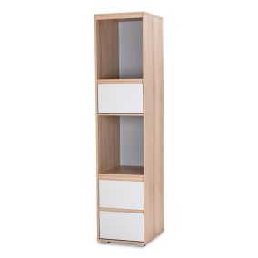 Meuble Colonne Avec 2 Niches De Rangement Et 3 Tiroirs Style Urbain    Hêtre