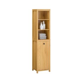 Meuble Colonne de Salle de Bain, 1 Panier à Linge 3 étagères, BZR95-SN, SoBuy
