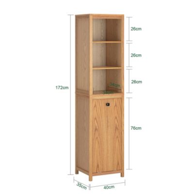 Meuble Colonne de Salle de Bain, Armoire Haute, 1 Panier à Linge, BZR95-N, SoBuy
