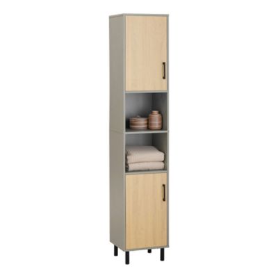 Meuble Colonne de Salle de Bain, Armoire Haute avec 2 portes, BZR131-NG, SoBuy