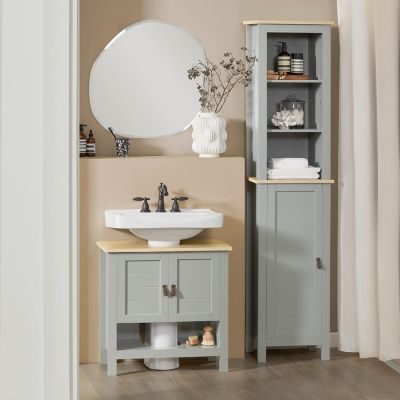 Meuble Colonne de Salle de Bain, Armoire Haute, BZR68-HG, SoBuy