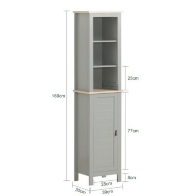 Meuble Colonne de Salle de Bain, Armoire Haute, BZR68-HG, SoBuy