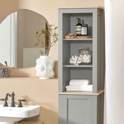 Meuble Colonne de Salle de Bain, Armoire Haute, BZR68-HG, SoBuy